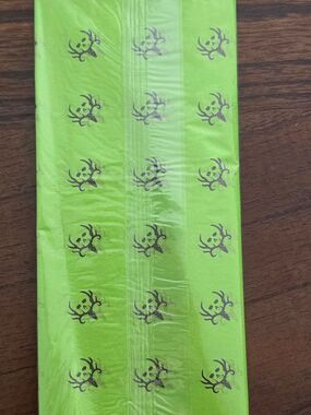 Bone Collector Skull Tissue Paper Green 20x26 5 Sheets Each Lot of 2 New